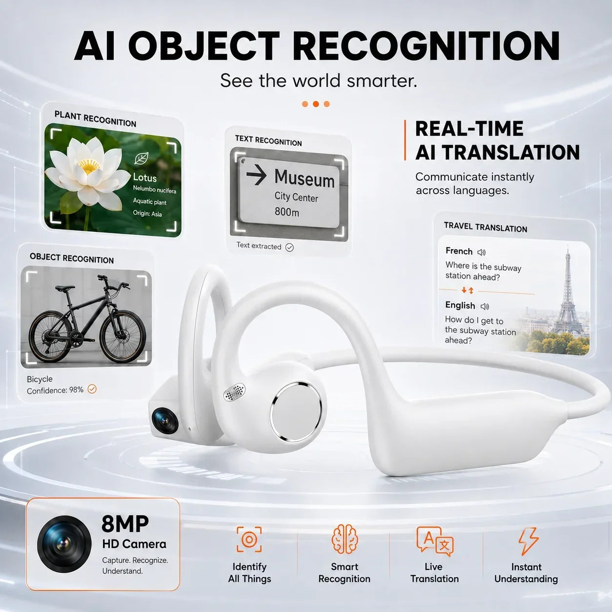 Vorteqo™ Smart Camera Bluetooth Earphones 1080P