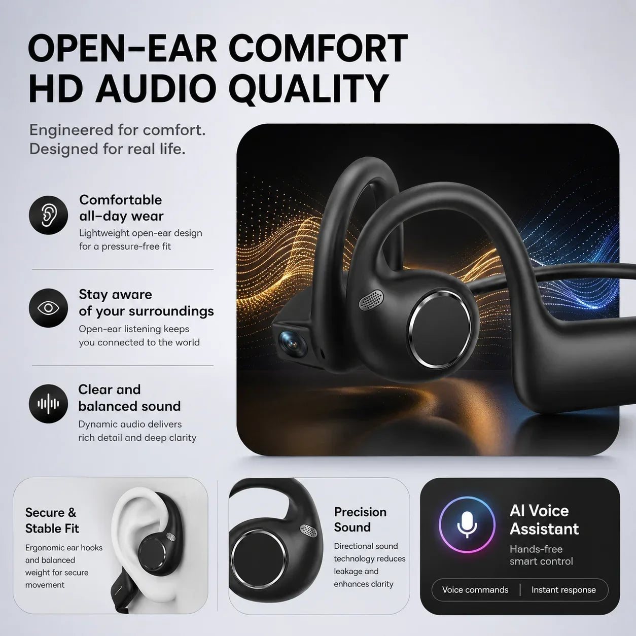 Vorteqo™ Smart Camera Bluetooth Earphones 1080P